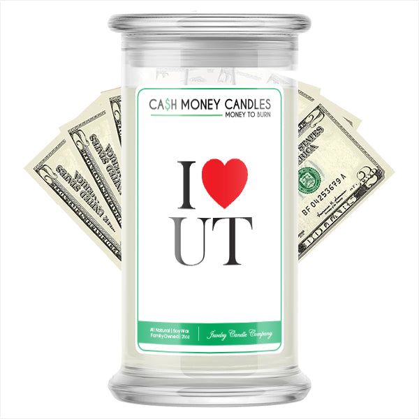I Love UT Cash Money State Candles