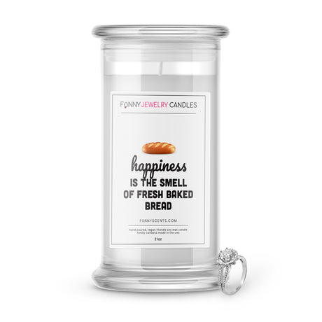 happiness is the smell of fresh bread jewelry funny candle