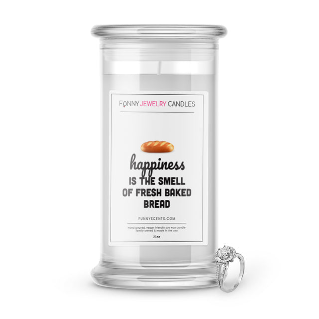 happiness is the smell of fresh bread jewelry funny candle