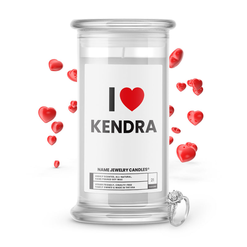 I ❤️ KENDRA | Name Jewelry Candles
