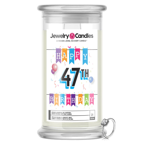 Happy 47th Birthday Jewelry Candle