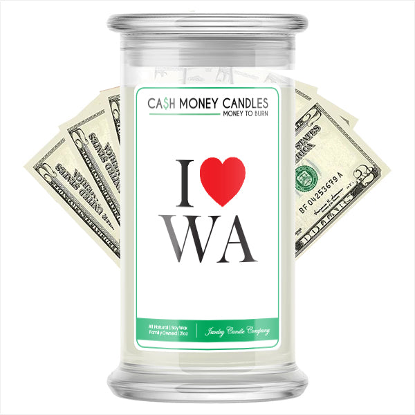 I Love WA Cash Money State Candles