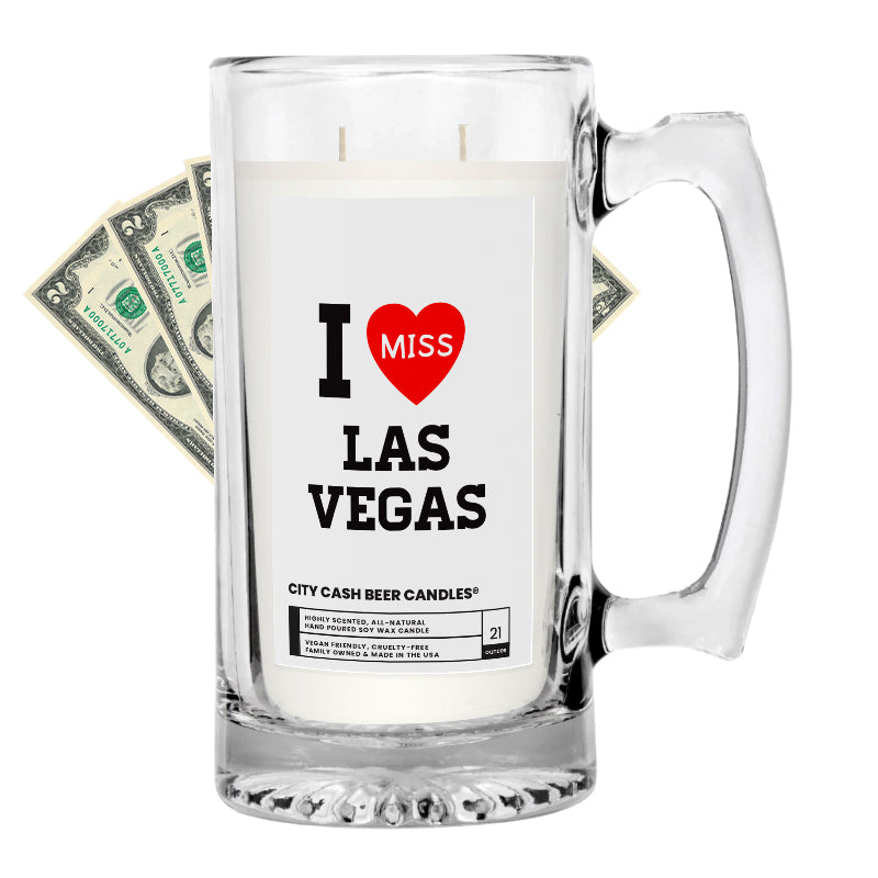 I miss Las Vegas City Cash Beer Candle