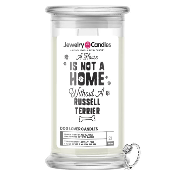 A house is not a home without a Russell Terrier Dog Jewelry Candle