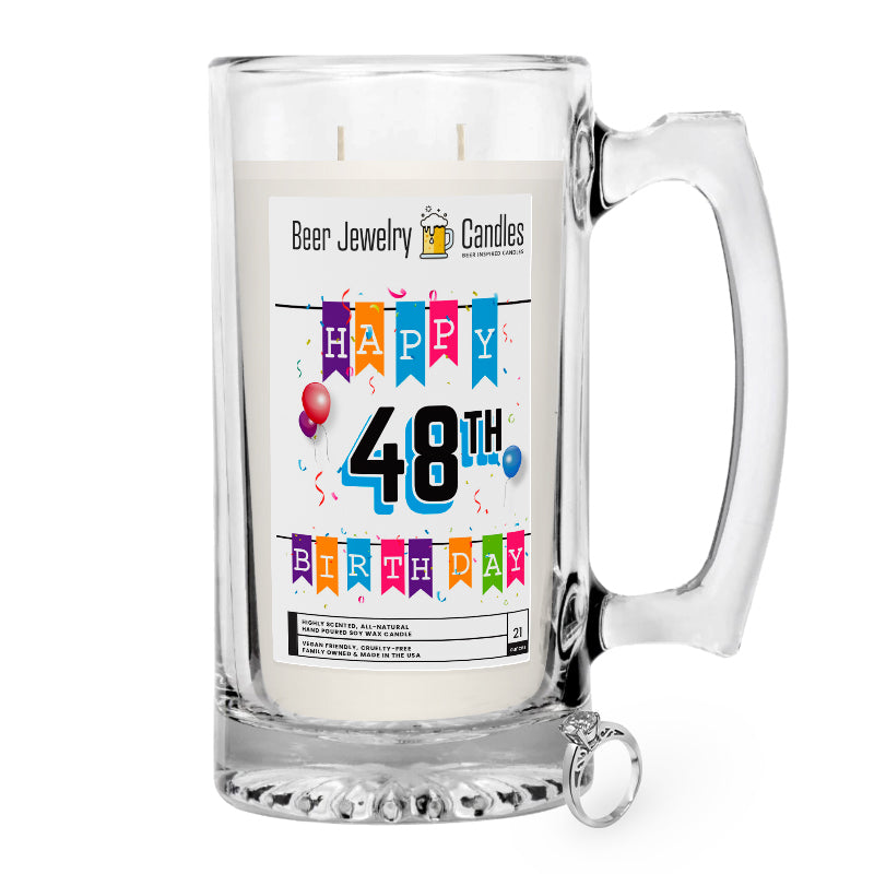 Happy 48th Birthday Beer Jewelry Candle