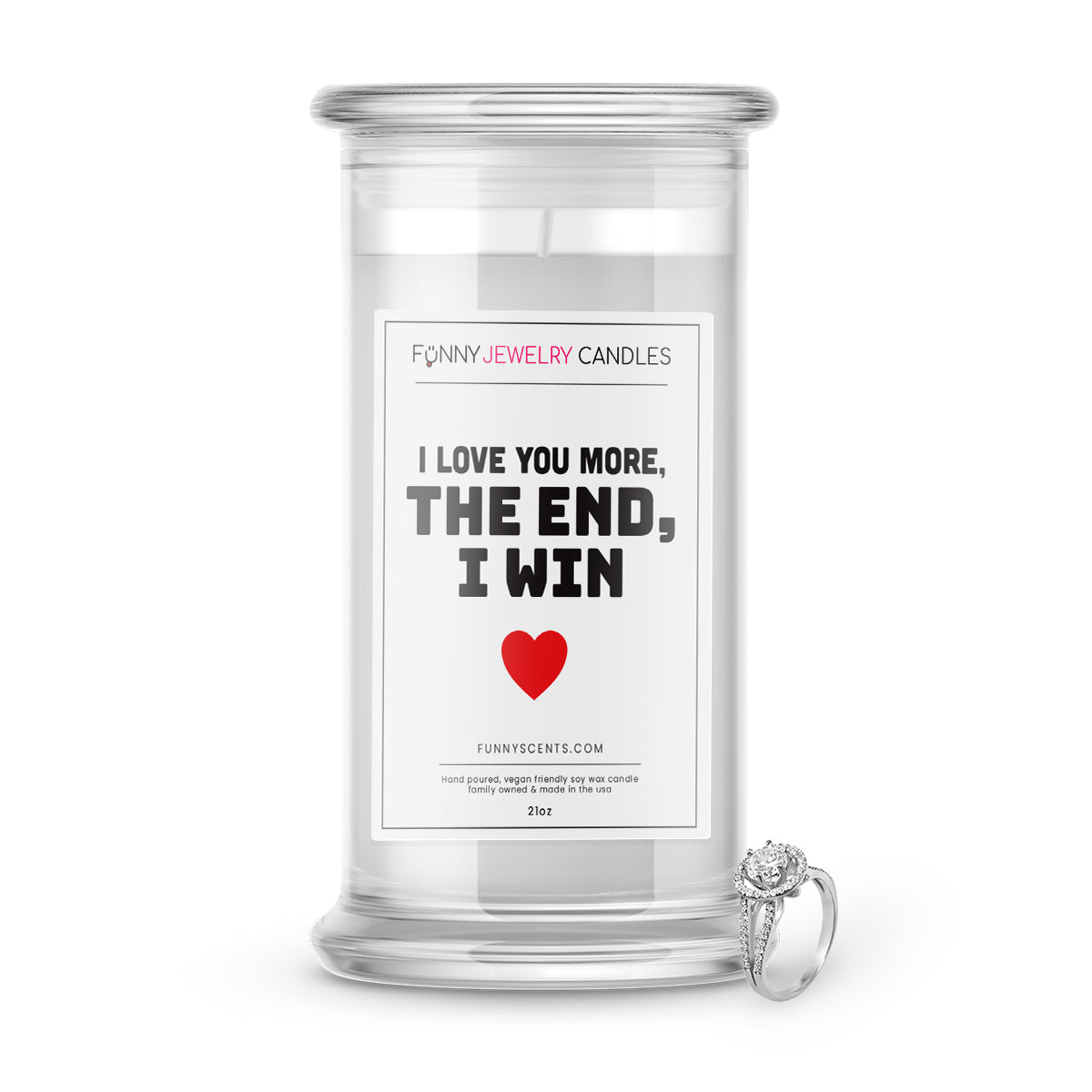 I Love You More, The End, I Win Jewelry Funny Candles