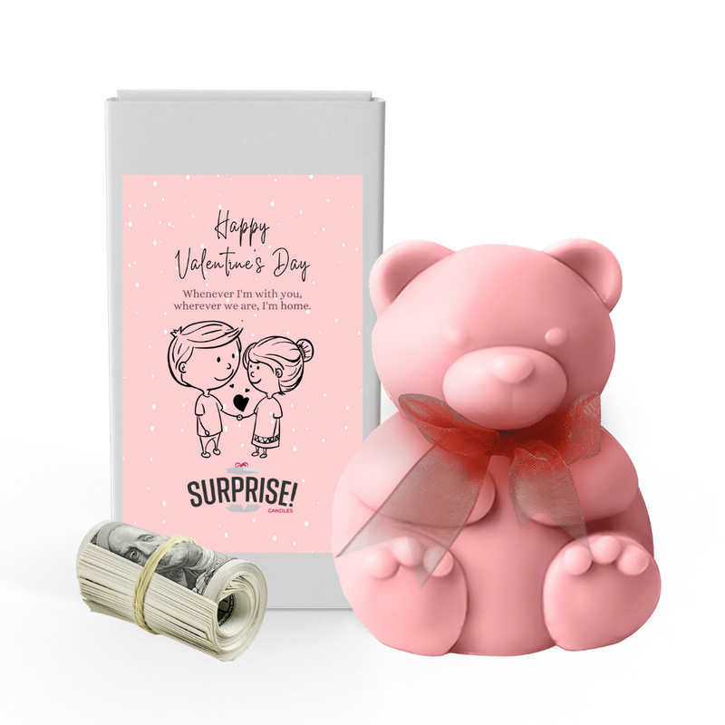 Happy Valentine's Day Whenever I'm With You | Valentines Day Surprise Cash Money Bear Wax Melts