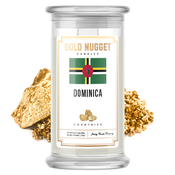 Dominica Countries Gold Nugget Candles