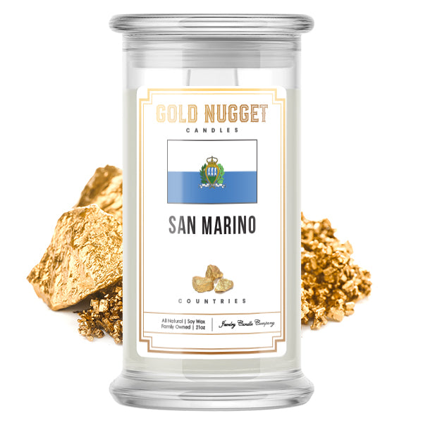 San Marino Countries Gold Nugget Candles