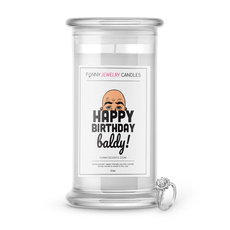 happy birthday baldy jewelry funny candle