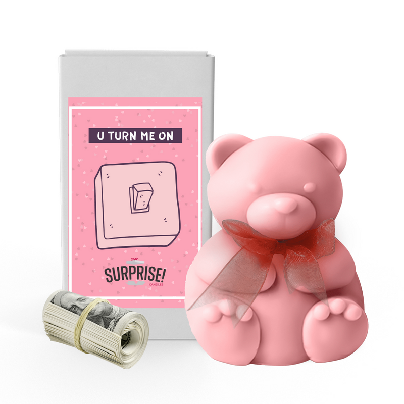 U TURN ME ON  | Valentines Day Surprise Cash Money Bear Wax Melts