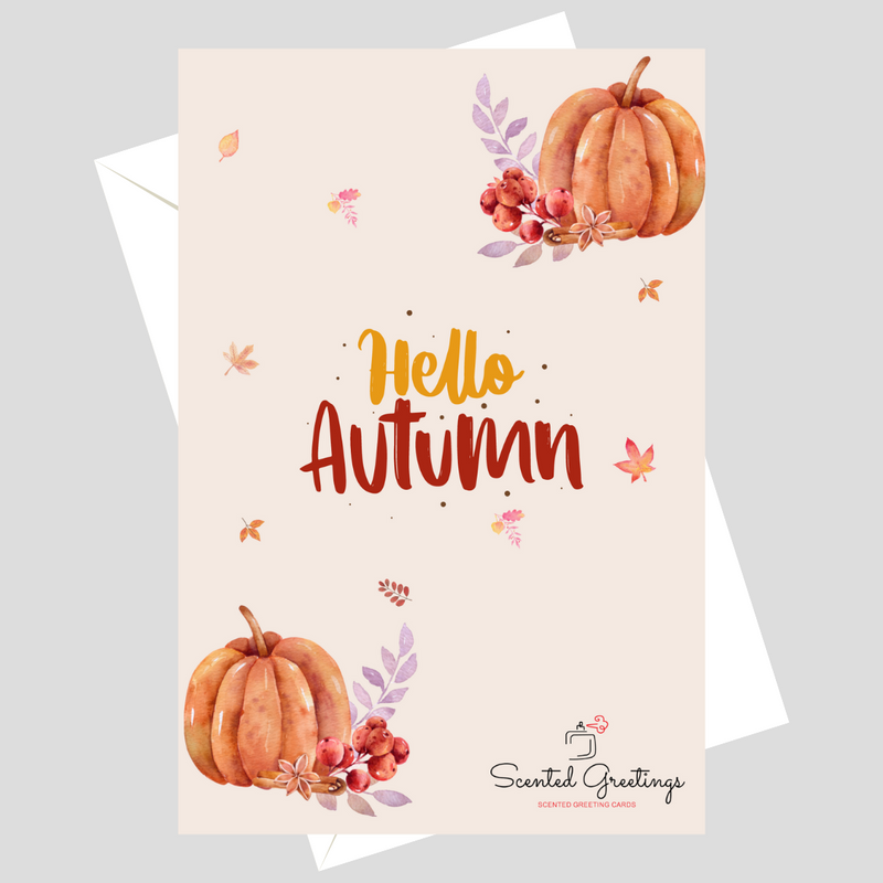 Hello Autumn With Pumpkin| Scented Greeting Cards