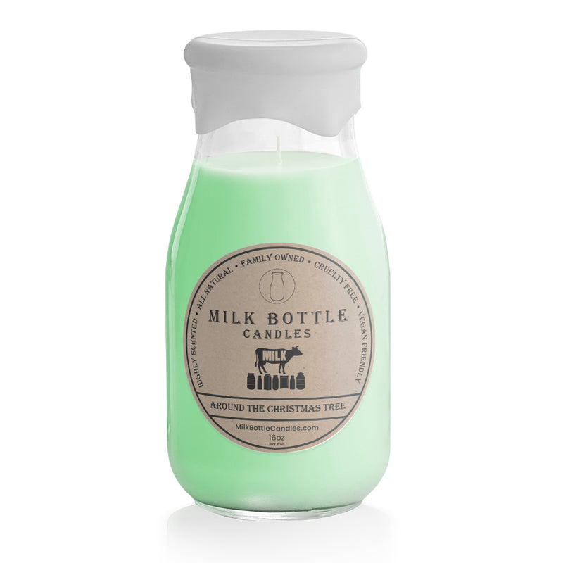 Around The Christmas Tree - Milk Bottle Candles