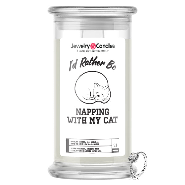 I'd rather be Napping With My Cat Jewelry Candles