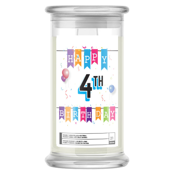 Happy 4th Birthday Candle