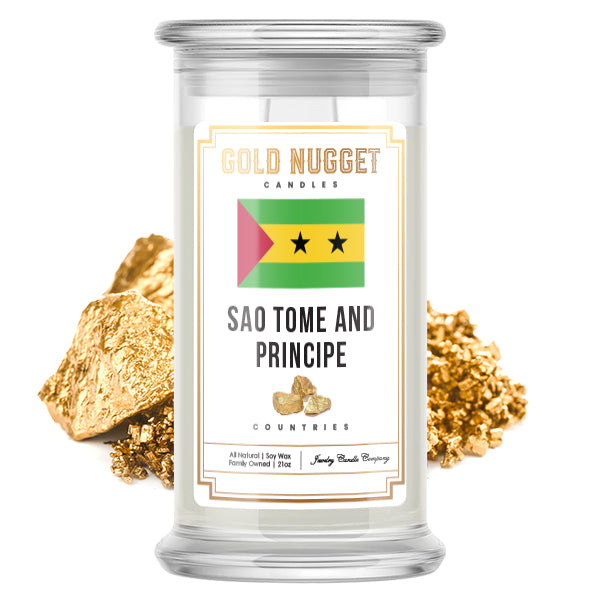 Sao Tome and Principe Countries Gold Nugget Candles