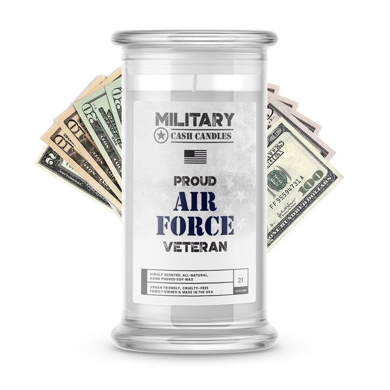 Proud AIR FORCE Veteran | Military Cash Candles