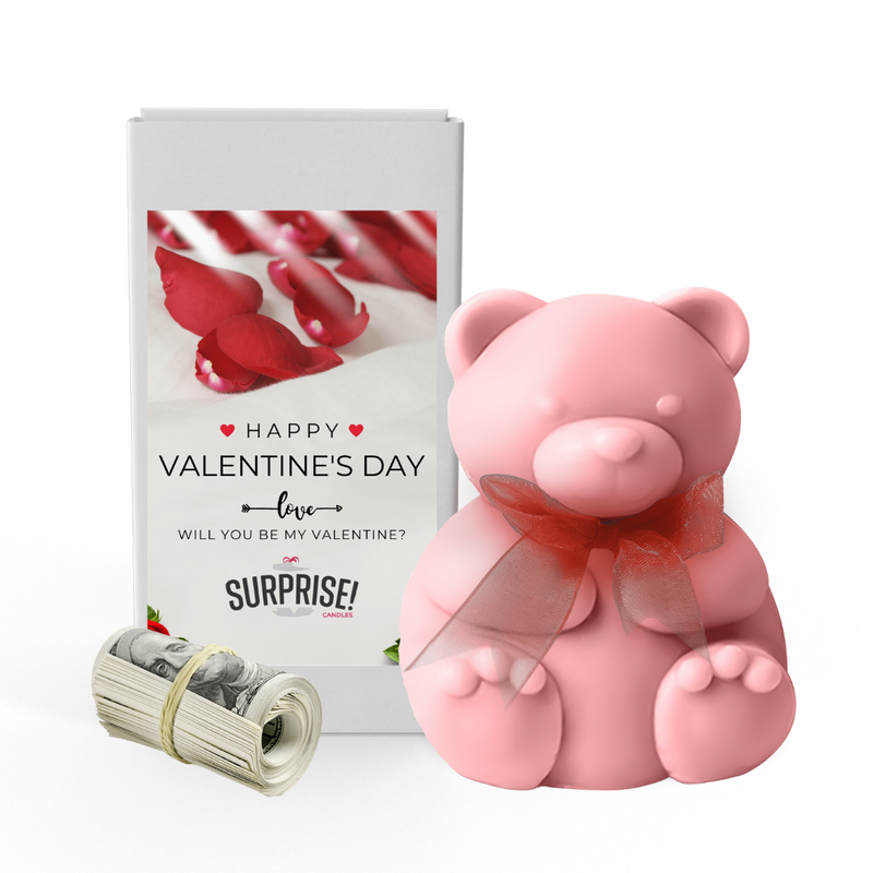 Happy Valentine's Day Will You be my Valentine? | Valentines Day Surprise Cash Money Bear Wax Melts