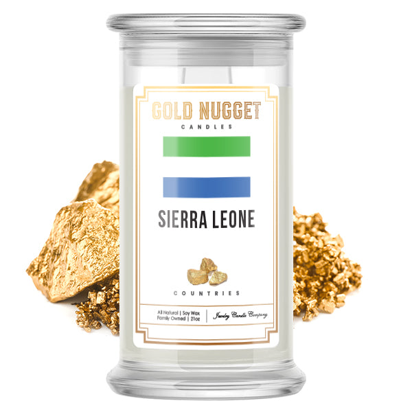 Sierra Leone Countries Gold Nugget Candles