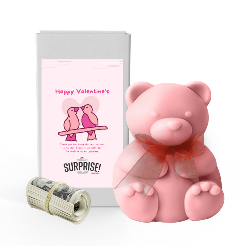 Happy Valentine's Thank You For Being | Valentines Day Surprise Cash Money Bear Wax Melts