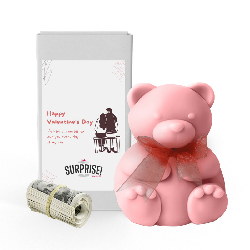 Happy Valentine's Day My Heart Promise to | Valentines Day Surprise Cash Money Bear Wax Melts