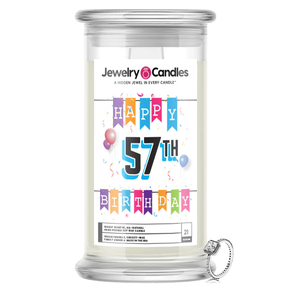 Happy 57th Birthday Jewelry Candle