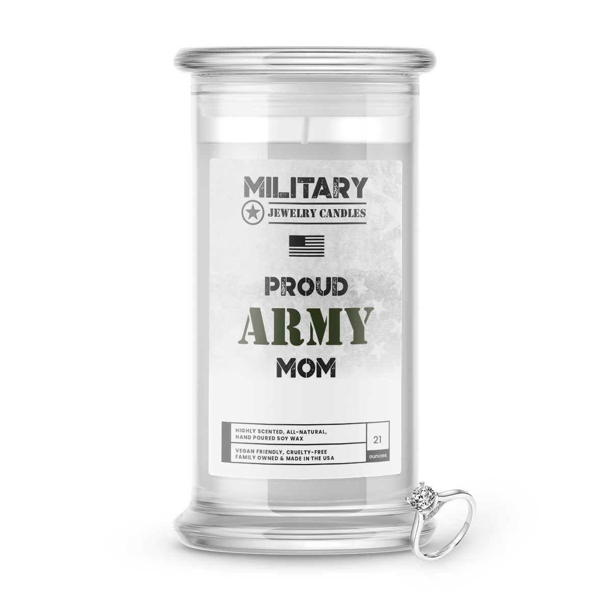 Proud ARMY Mom | Military Jewelry Candles