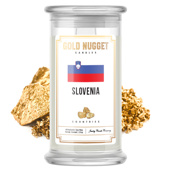 Slovenia Countries Gold Nugget Candles