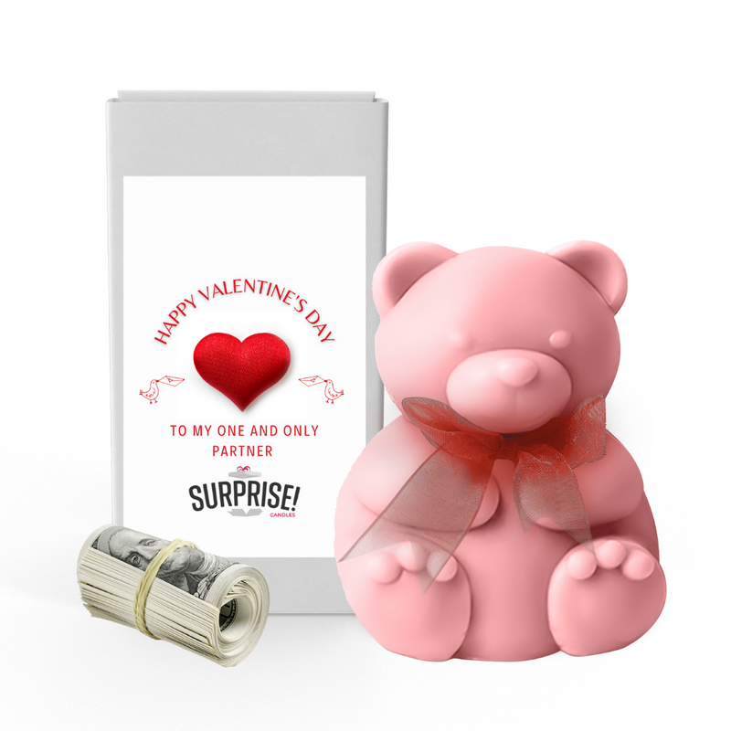 Happy Valentine's Day To My One and Only Partner | Valentines Day Surprise Cash Money Bear Wax Melts