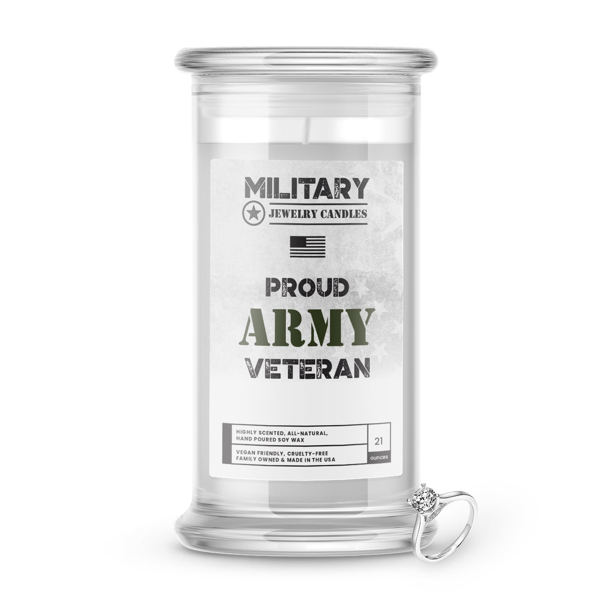 Proud ARMY Veteran | Military Jewelry Candles