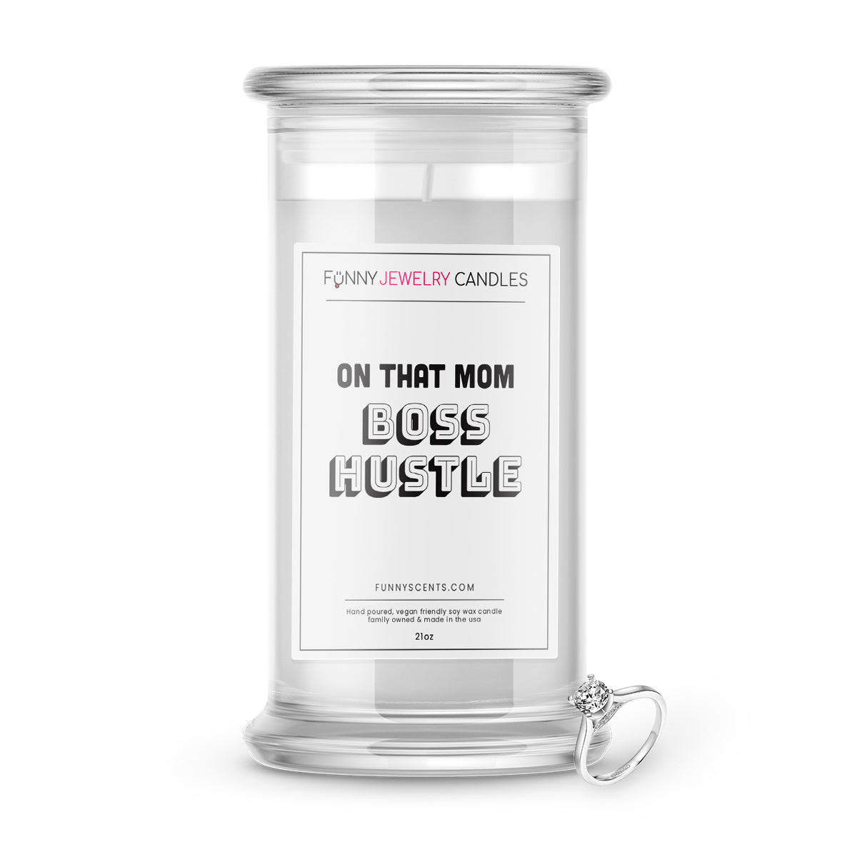 On That Mom Boss Hustle Jewelry Funny Candles