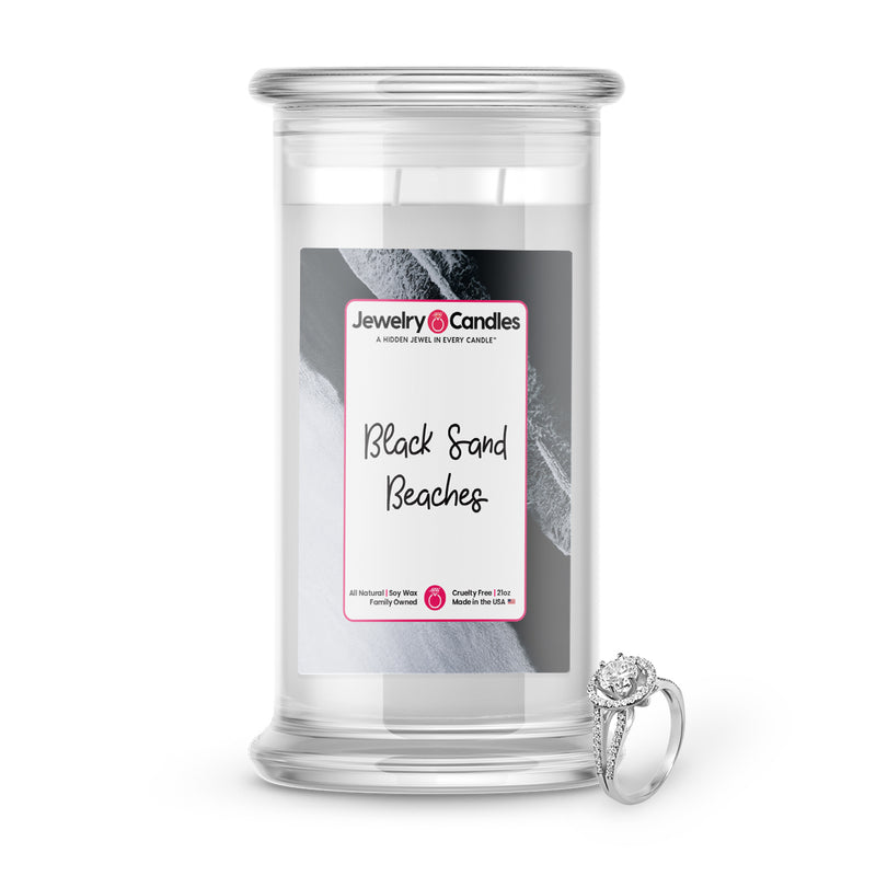 black sand beaches jewelry candle