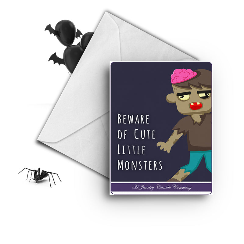 Beware of cut little monsters Greetings Card