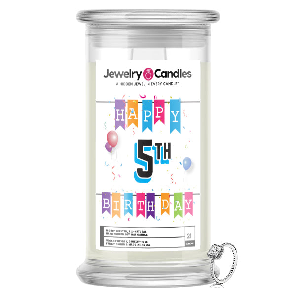 Happy 5th Birthday Jewelry Candle