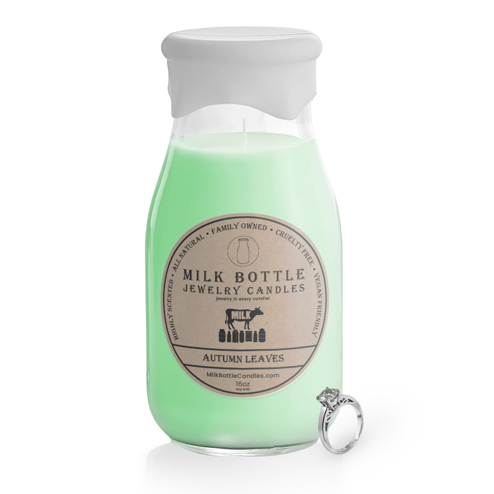 Autumn Leaves - Milk Bottle Jewelry Candles