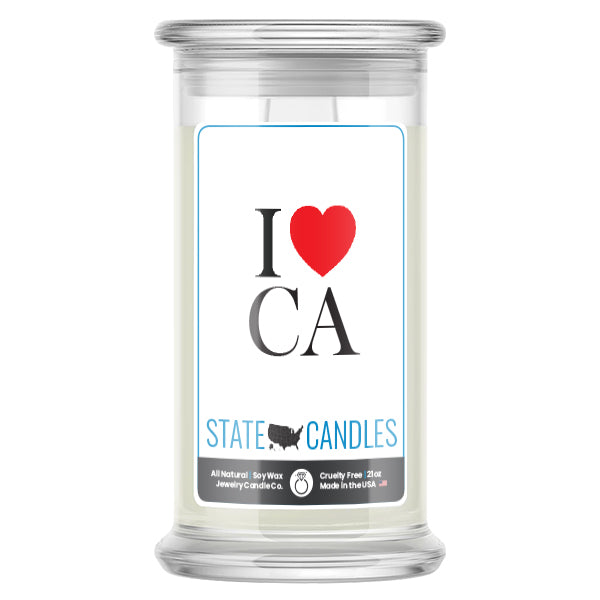 I Love CA State Candle