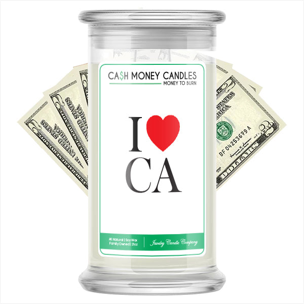 I Love CA Cash Money State Candles