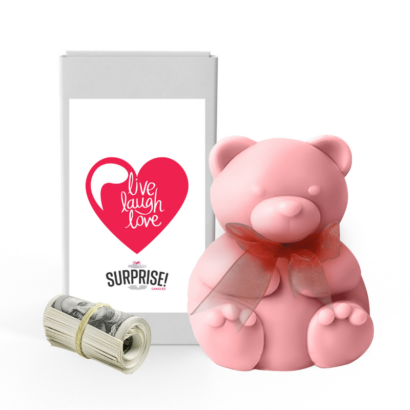 Live Laugh Love | Valentines Day Surprise Cash Money Bear Wax Melts