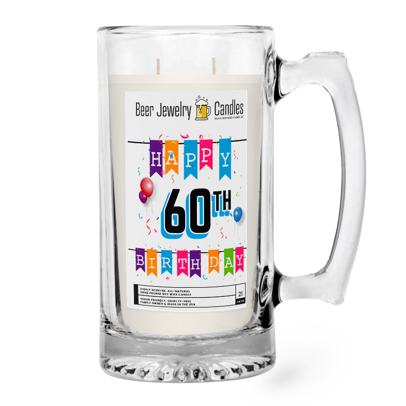 Happy 60th Birthday Beer Jewelry Candle