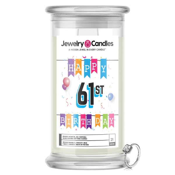 Happy 61st Birthday Jewelry Candle