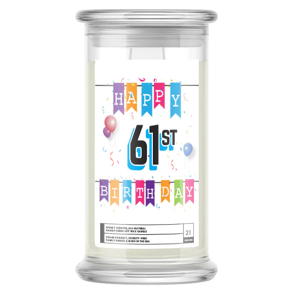 Happy 61st Birthday Candle