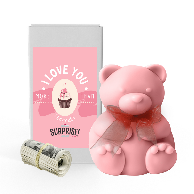 I Love You more than Cupcakes | Valentines Day Surprise Cash Money Bear Wax Melts