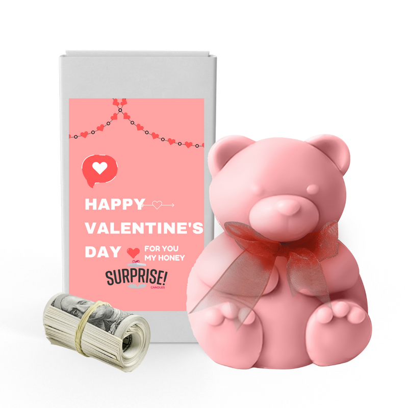 Happy Valentine's Day For You My Money | Valentines Day Surprise Cash Money Bear Wax Melts