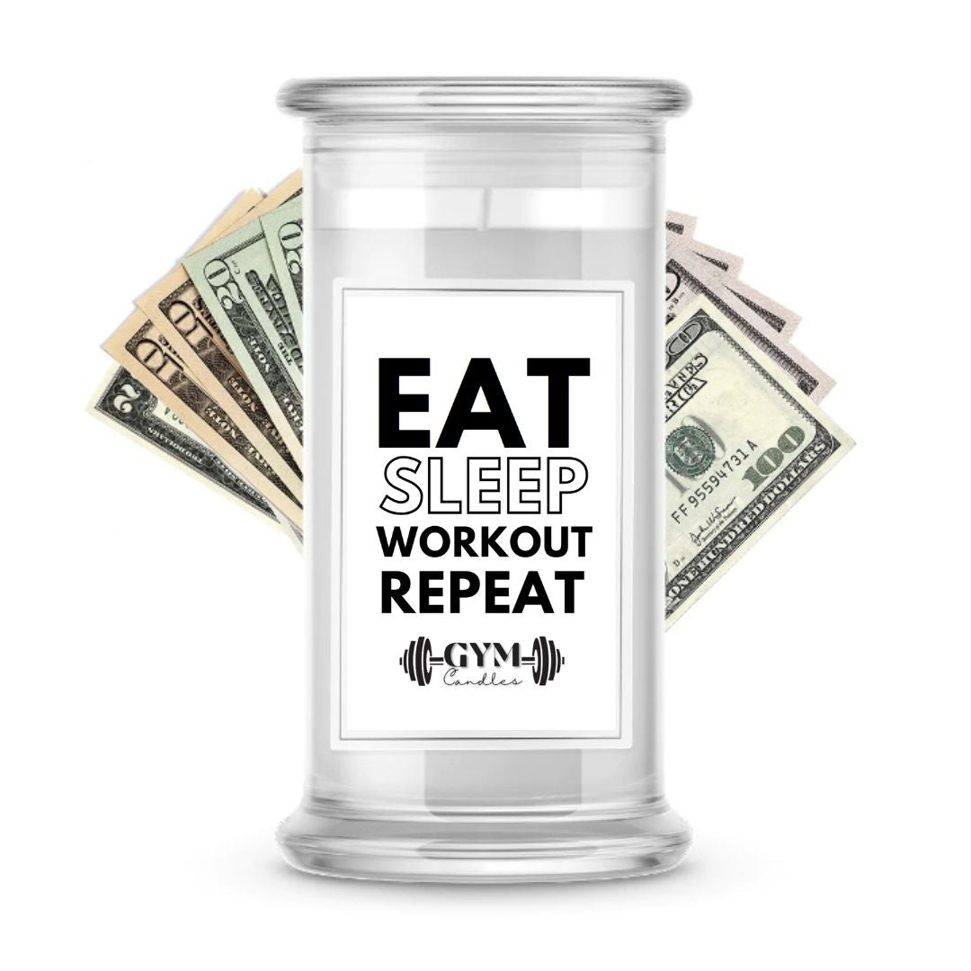 Eat sleep Workout Repeat | Cash Gym Candles