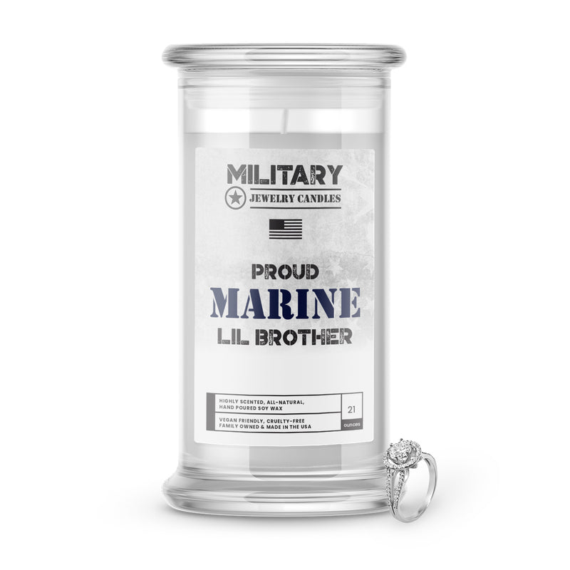 Proud MARINE Lil Brother | Military Jewelry Candles