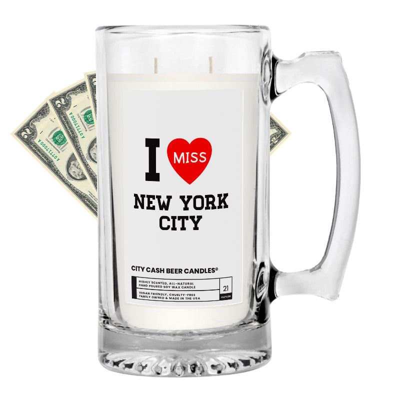 I miss New York City Cash Beer Candle