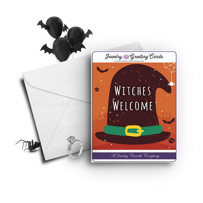 Witches Welcome Jewelry Greetings Card
