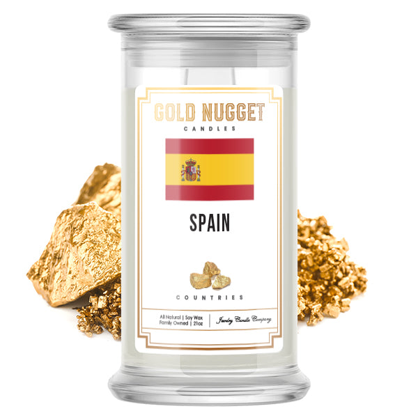 Spain Countries Gold Nugget Candles