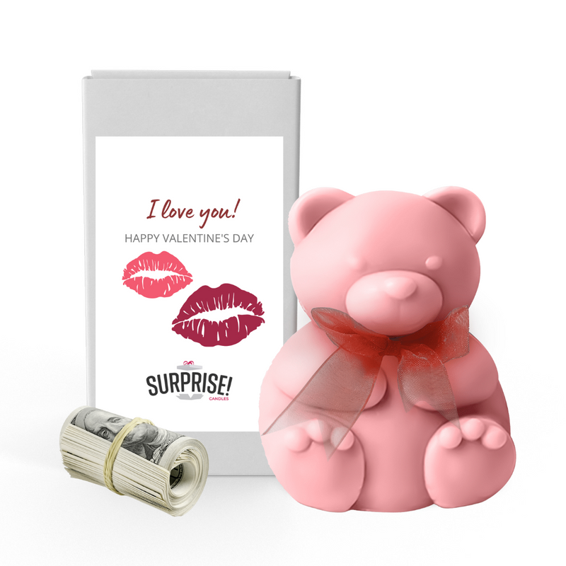 I Love You! Happy Valentines Day | Valentines Day Surprise Cash Money Bear Wax Melts