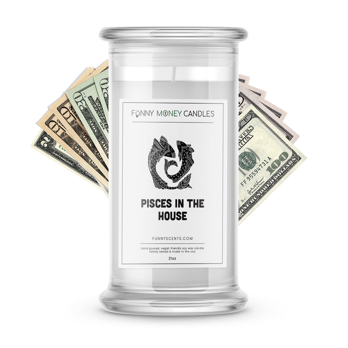 Pisces in the House Money Funny Candles